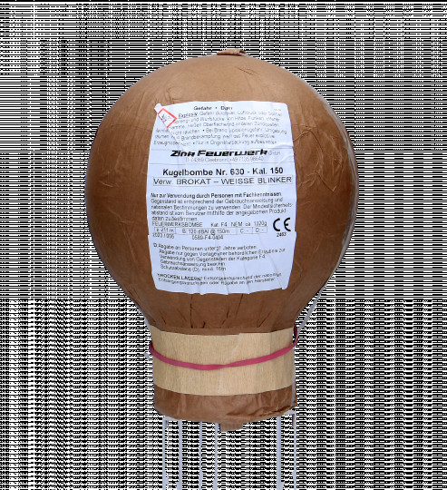630 Kugelbombe Kal. 150 Brokatweide mit weißer Blinkspitze