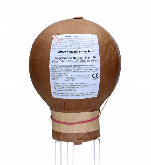 630 Kugelbombe Kal. 150 Brokatweide mit weißer Blinkspitze