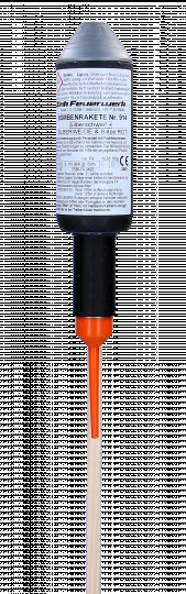 914 Bombenrakete Silberweide + Ring aus 8 roten Titanblitzen